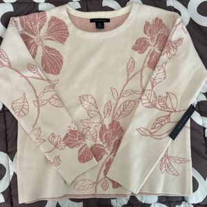 Tahari Soft Floral Sweater Size S New with Tags